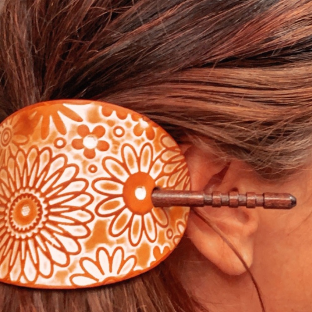 Genuine leather handmade leather bun wrap